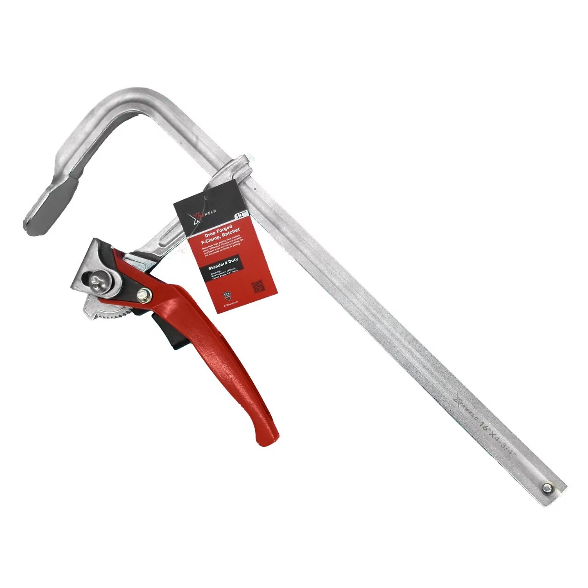XTRweld Welding Clamp - 16in., Ratchet, 1200 PSI, Steel, Model# XTRTCFR161200SD
